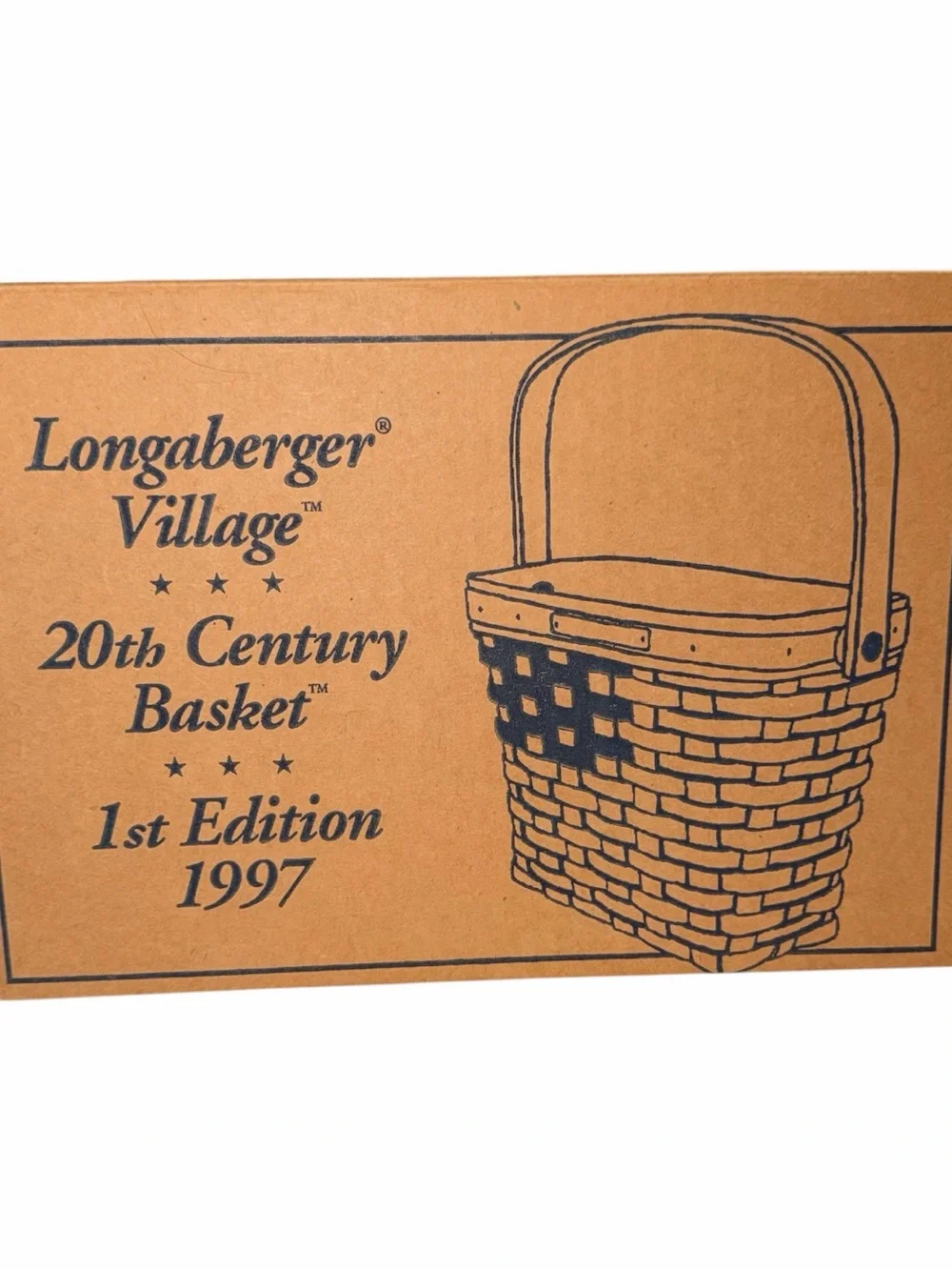 VINTAGE Longaberger Village 20th Century American Flag Basket - 1st Edition 1997